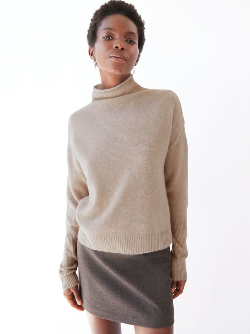 NEW Wilfred Aritzia Gray Caprie 100% Cashmere Sweater Size S